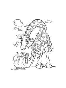 Giraffe and Squirrel coloring page