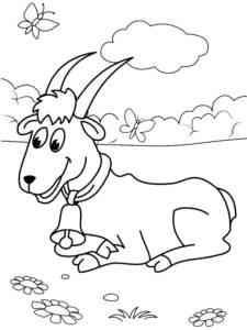 Goat lies coloring page