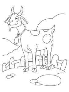 Goat on farm coloring page