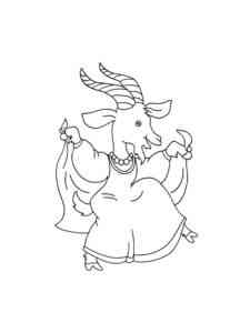 Goat dancing coloring page
