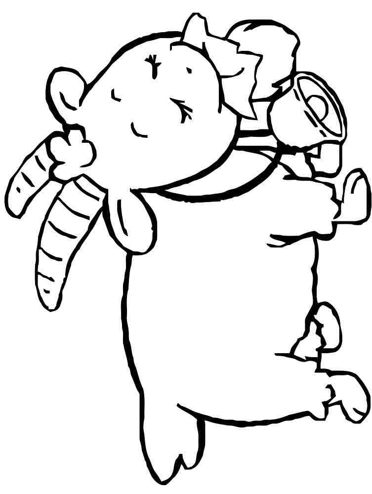 Cute Goat eats coloring page