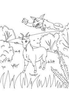 Goat and Wolf coloring page