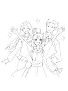 Happy Characters Ace Attorney coloring page