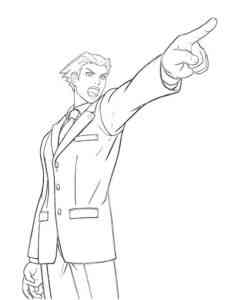Phoenix Wright coloring page