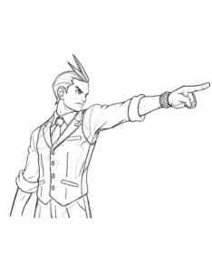 Apollo Justice from Ace Attorney coloring page