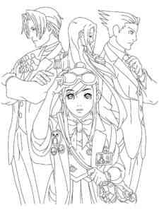 Ace Attorney Characters coloring page