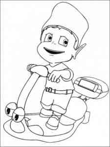 Adiboo on moped coloring page