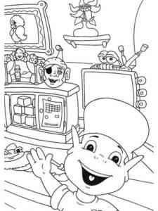 Adiboo in his room coloring page