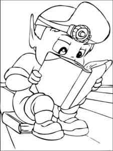 Adiboo is reading a book coloring page