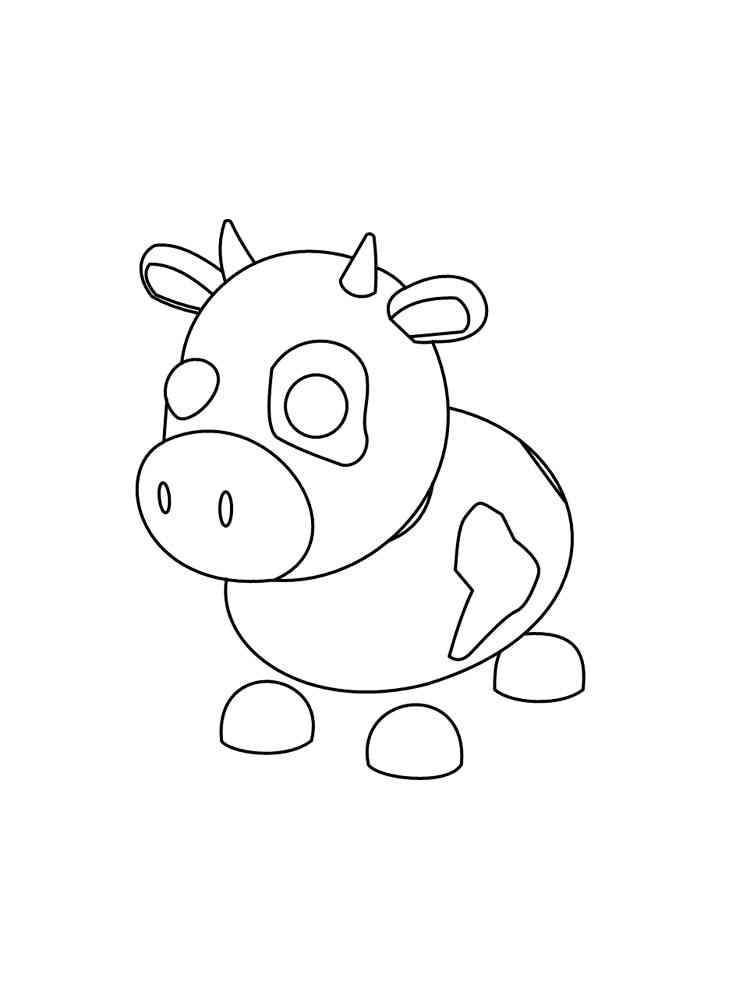 Adopt Me Cow Roblox Coloring Page Printable Roblox Adopt Me Coloring ...