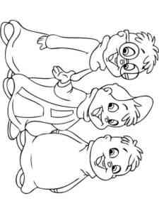 Cute Chipmunks coloring page