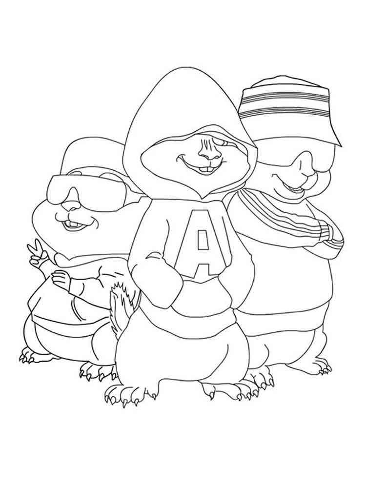 Simple Alvin and the Chipmunks coloring page