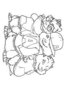 Chipmunks Alvin, Simon and Theodore coloring page