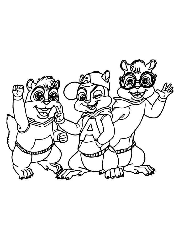 Funny Alvin and the Chipmunks coloring page