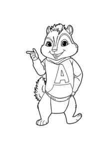 Chipmunk Alvin coloring page