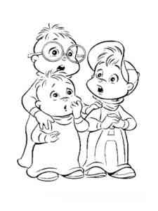 Alvin, Simon, Theodore coloring page