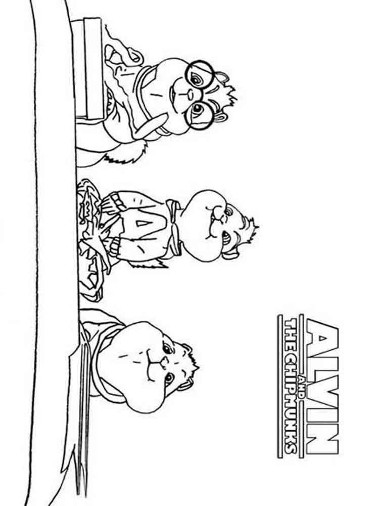 Cartoon Alvin and the Chipmunks coloring page