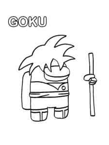 Goku Among Us coloring page