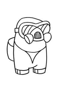 Astronaut in a gas mask Among Us coloring page