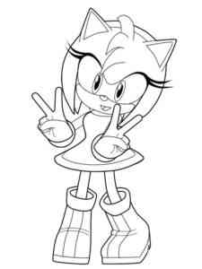 Amy Rose from Sonic The Hedgehog coloring page