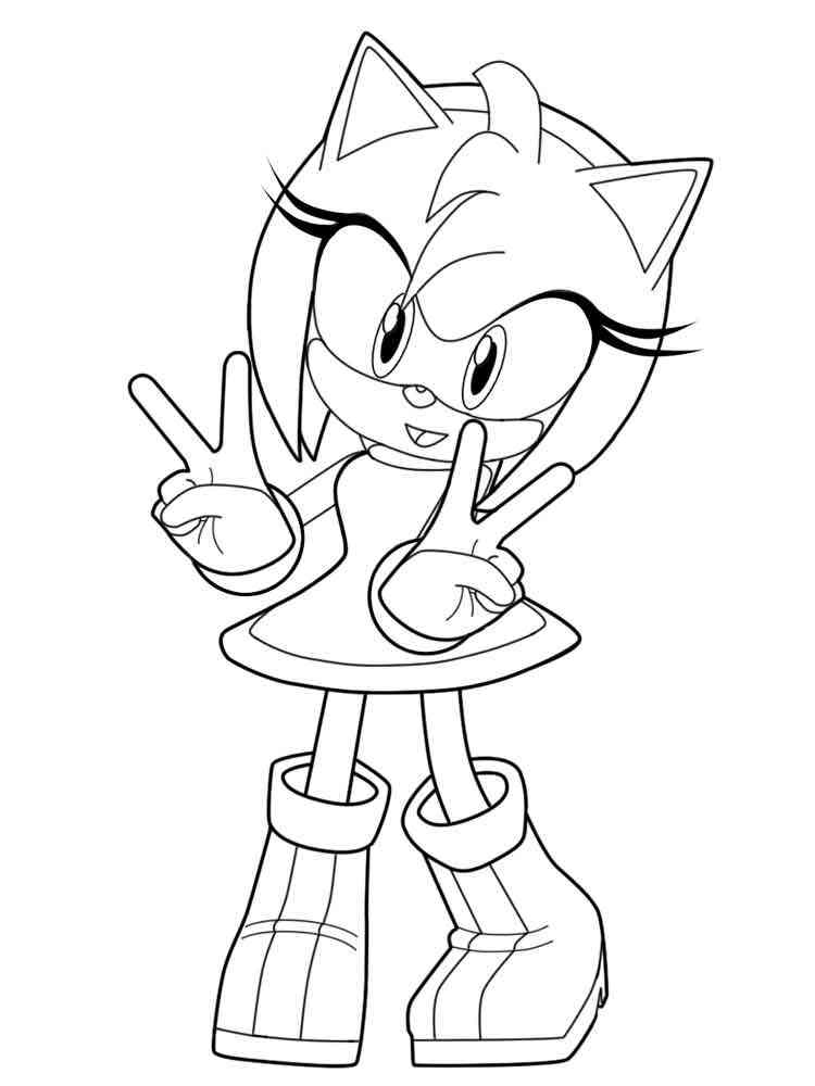 Amy Rose from Sonic The Hedgehog coloring page