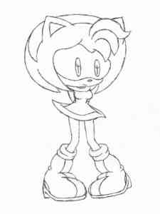 Easy Amy Rose coloring page