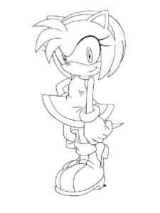 Simple Amy Rose coloring page