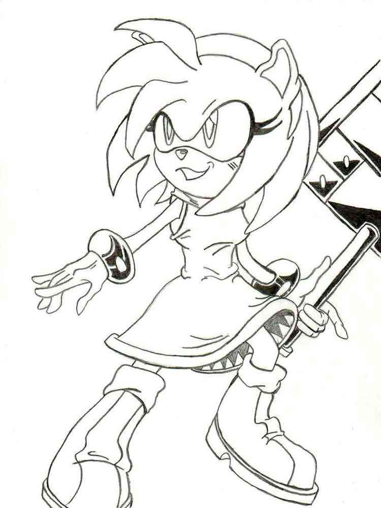 Brave Amy Rose coloring page