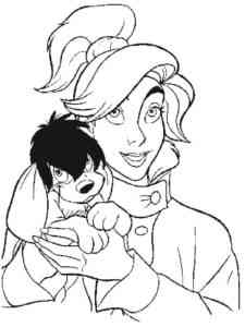 Anastasia holds Pooka coloring page