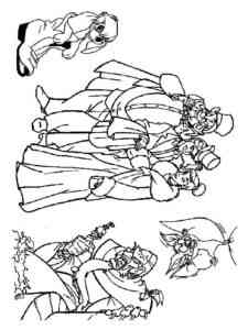 Anastasia cartoon characters coloring page