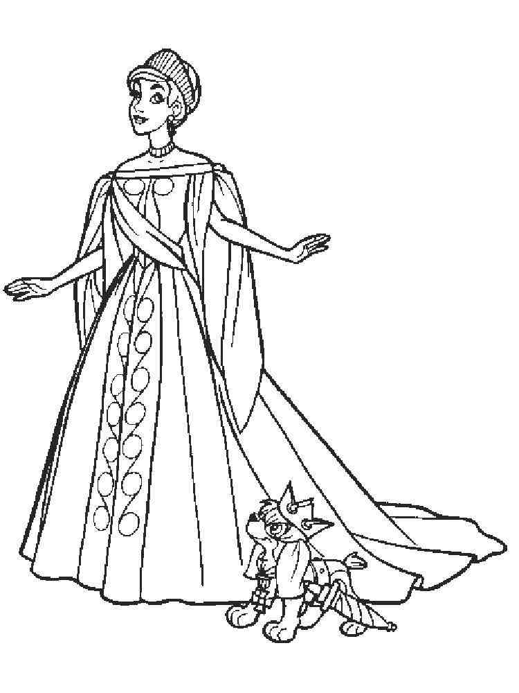 Princess Anastasia and Pooka coloring page