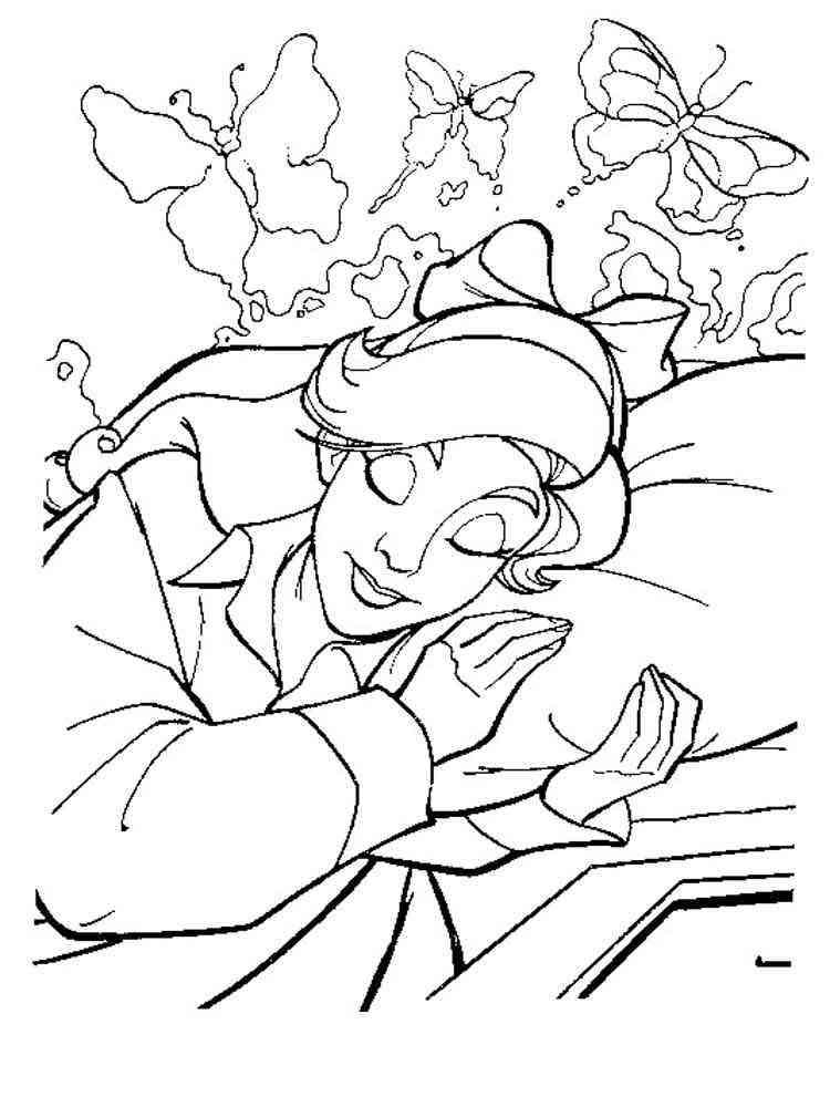 Sleeping Anastasia coloring page