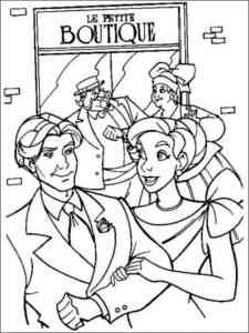 Anastasia and Dmitry in the boutique coloring page