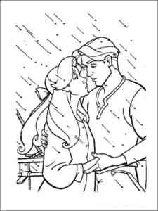 Anastasia and Dmitry in love coloring page