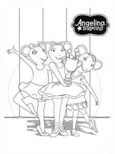 Angelina Ballerina characters coloring page