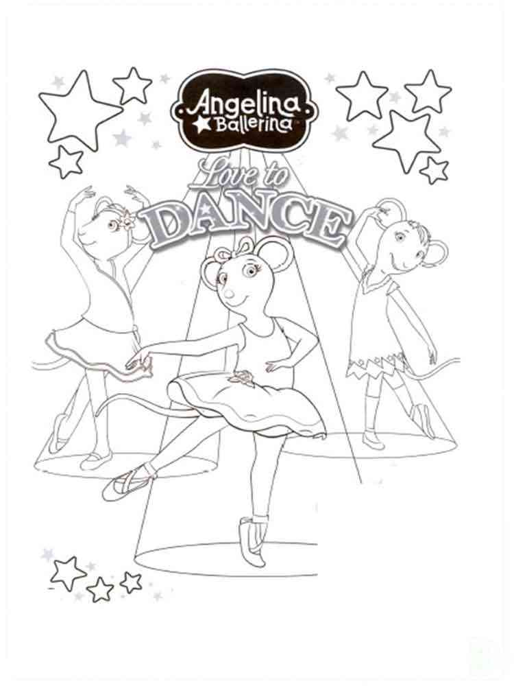 Angelina Ballerina love to dances coloring page