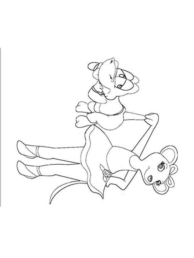 Angelina with pet coloring page