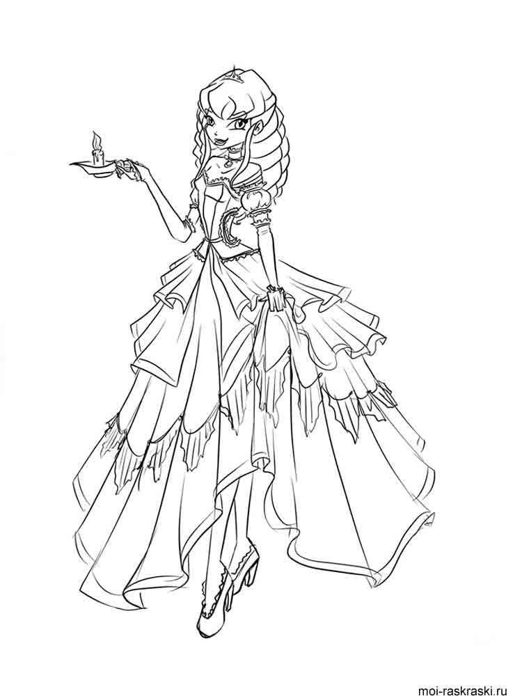 Angel in Dress coloring page