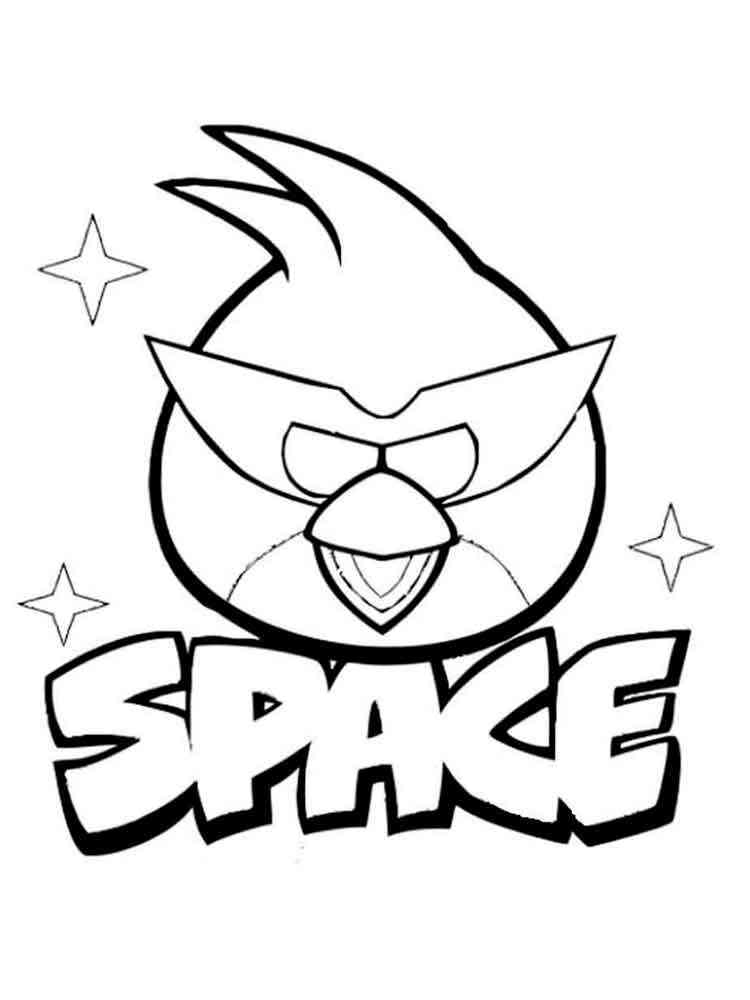 Space Red Angry Birds coloring page