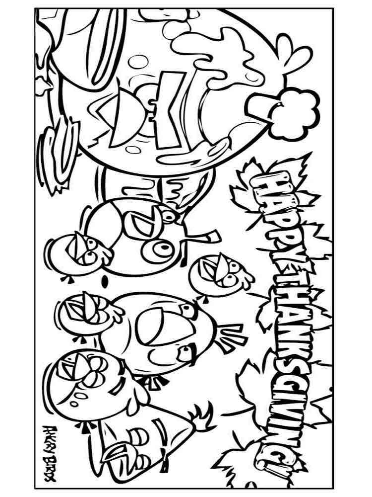Happy Thanksgiving Angry Birds coloring page