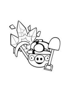 Pig miner Angry Birds coloring page