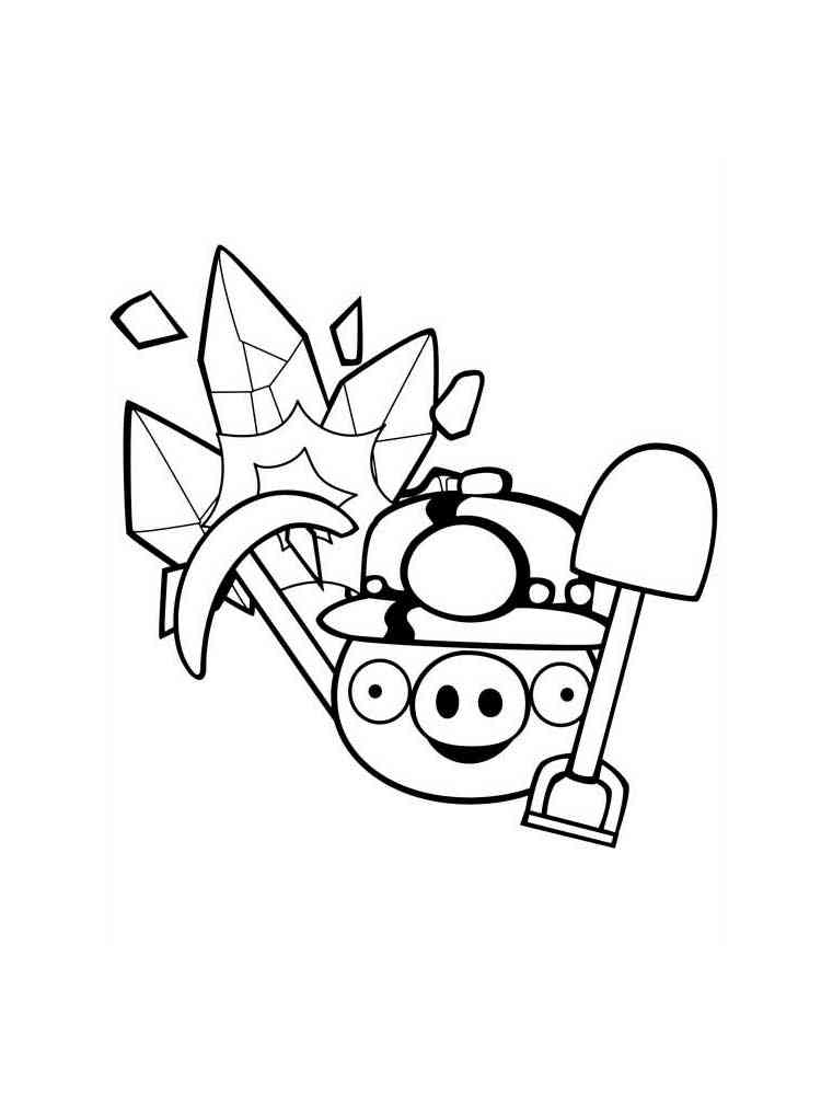 Pig miner Angry Birds coloring page