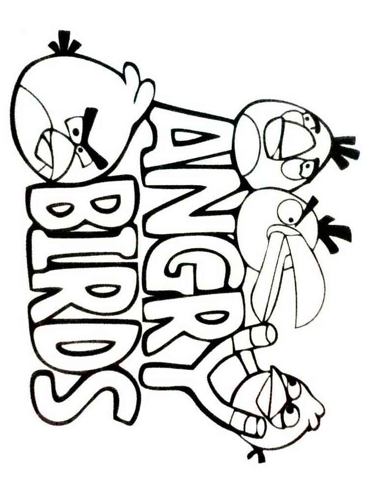 Logo Angry Birds coloring page