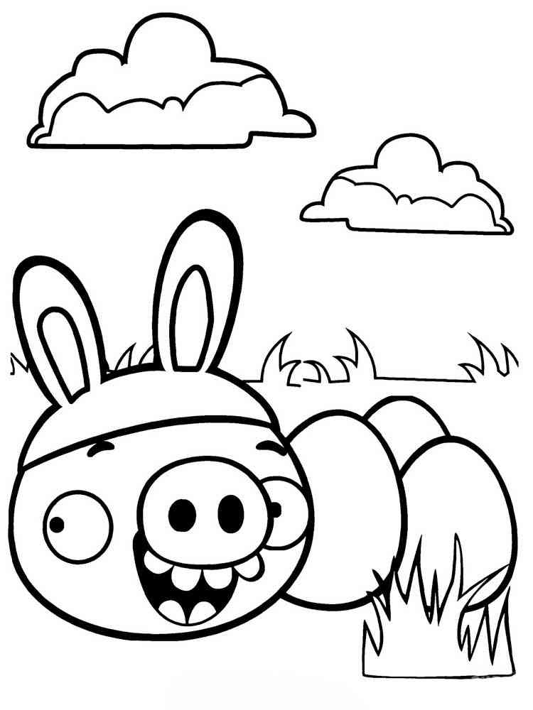 Pig Easter Angry Birds coloring page