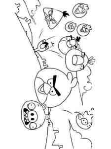 Angry Birds vs. Pigs coloring page