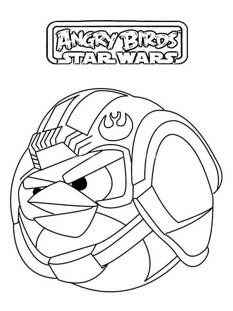 Red Angry Birds Star Wars coloring page