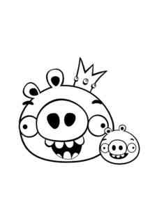 King Pig and Minion Angry Birds coloring page