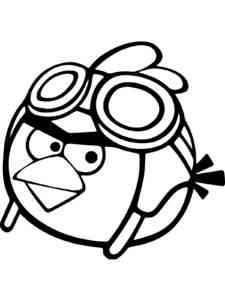Red with Glasses Angry Birds coloring page