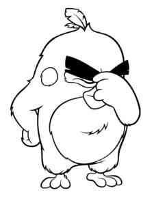 Thoughtful Red Angry Birds coloring page