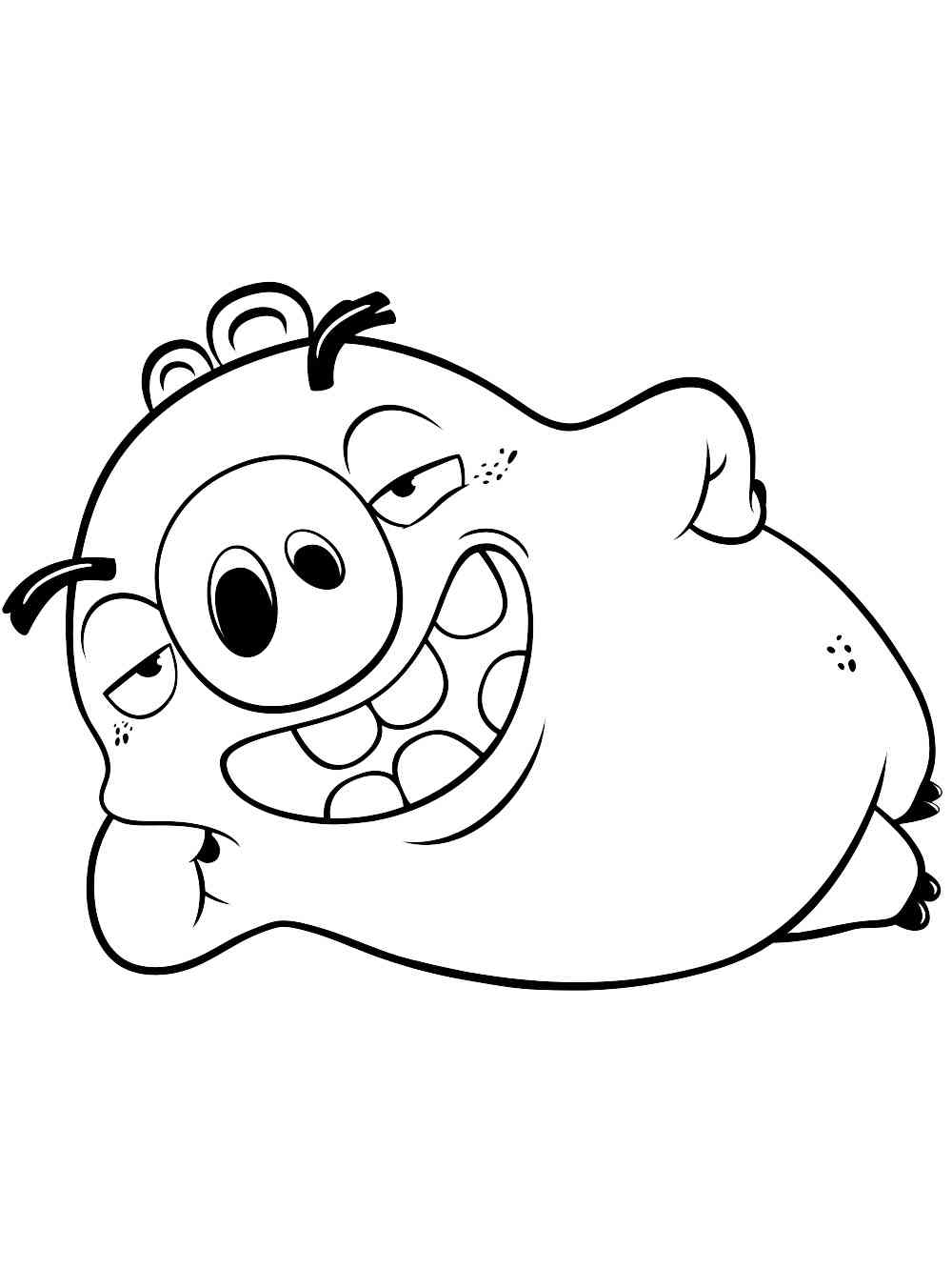Ross Pig lies Angry Birds coloring page